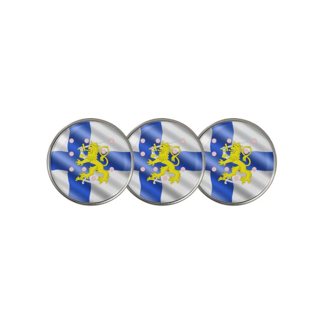 Finnish flag golf ball marker (3 Up)