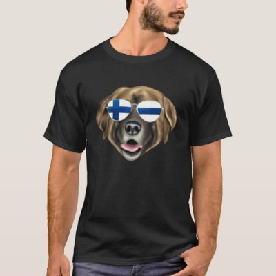 Finnish Flag Leonberger Dog Finland Pocket T-Shirt