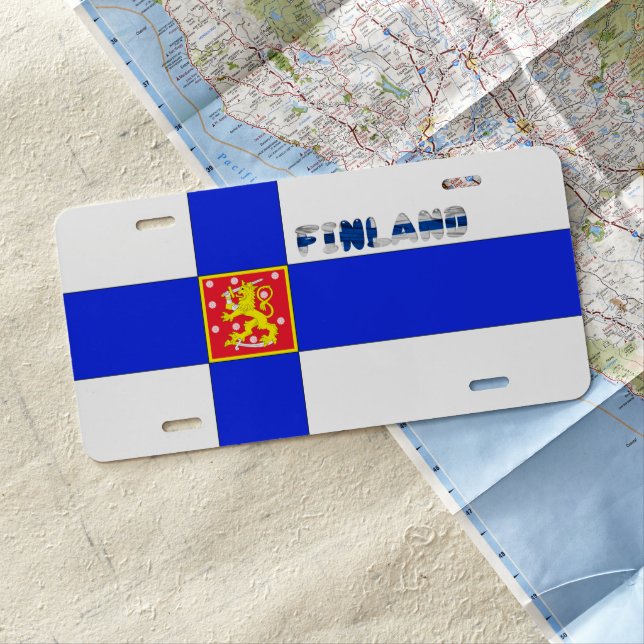 Finnish flag license plate (In Situ)