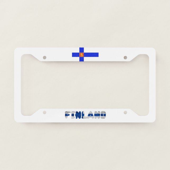 Finnish flag license plate frame (Front)