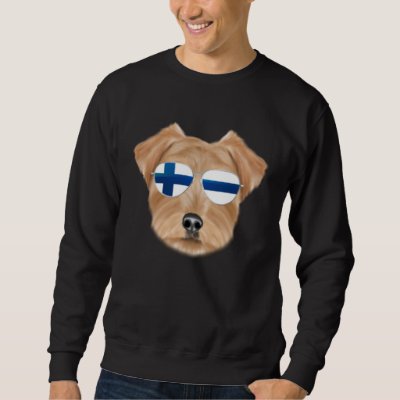 Finnish Flag Norfolk Terrier Dog Finland Pocket Sweatshirt