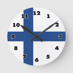 Finnish flag of Finland custom round wall clock