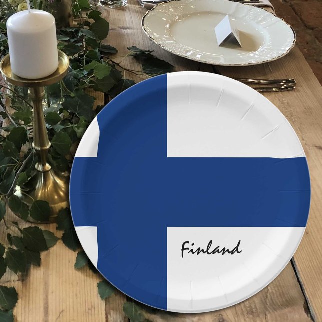 Finnish Flag plates, party, sports, Finland Paper Plates (Creator Uploaded)