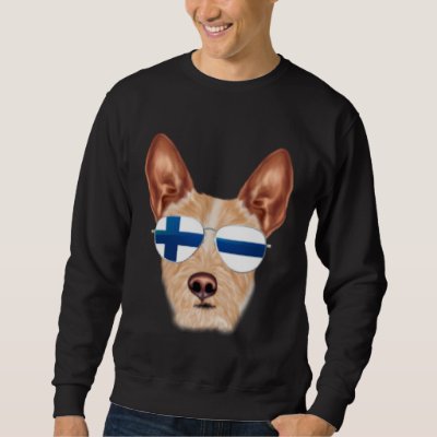 Finnish Flag Portuguese Podengo Pequeno Dog Finlan Sweatshirt