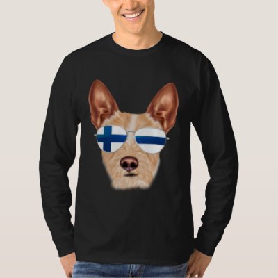 Finnish Flag Portuguese Podengo Pequeno Dog Finlan T-Shirt
