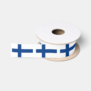 Finnish Flag Ribbon, Finnish, patriotic Finland Satin Ribbon