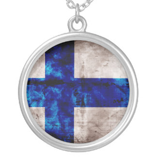 Finnish Flag Silver Plated Necklace