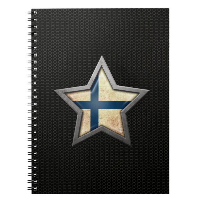 Finnish Flag Star with Steel Mesh Effect Journals