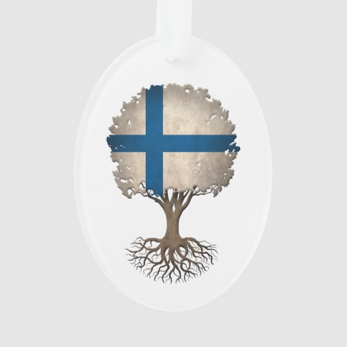 Finnish Flag Tree of Life Customizable Ornament