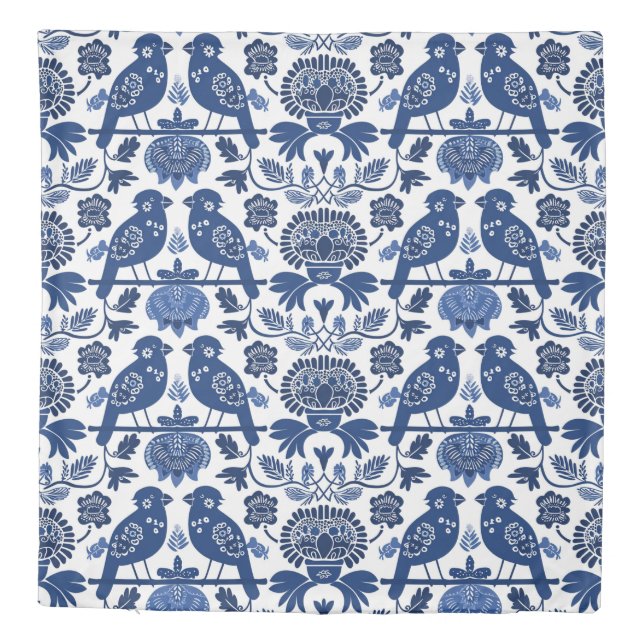 Finnish Folk Art Pattern Duvet Cover (Back)