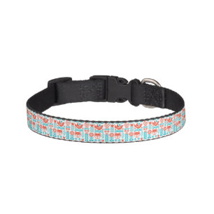 Finnish Fox & Bird Folk Art Pattern Pet Collar