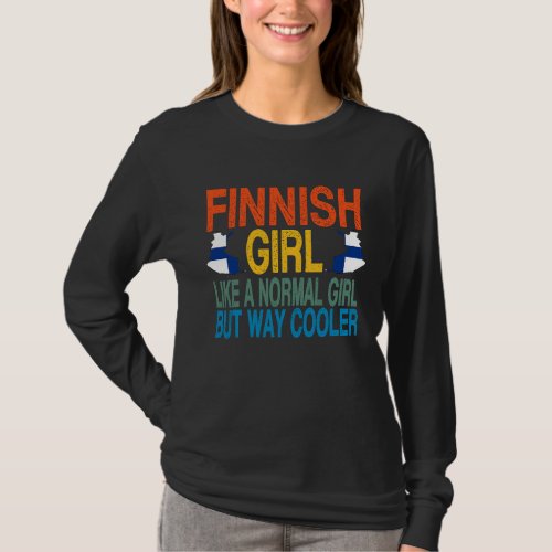 Finnish Girl Finland Flag T_Shirt