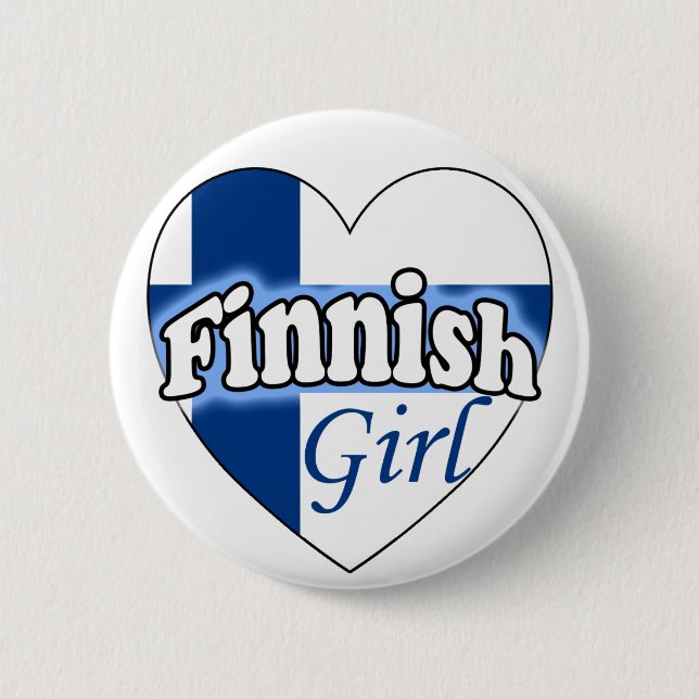 Finnish Girl Pinback Button (Front)
