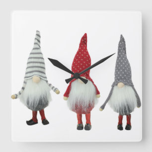 FINNISH GNOMES BEAUTIFUL AND CUTE SQUARE WALL CLOCK