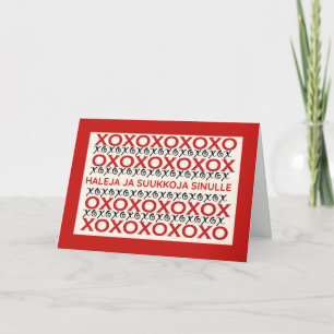 Finnish Heartfelt Love Hugs and Kisses Design Card