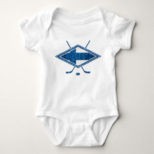 Finnish Hockey Flag Logo Suomi Baby Tee