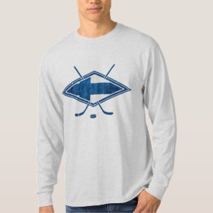 Finnish Hockey Flag Logo Suomi Hockey T-Shirt