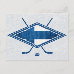 Finnish Hockey Flag Logo Suomi Postcard