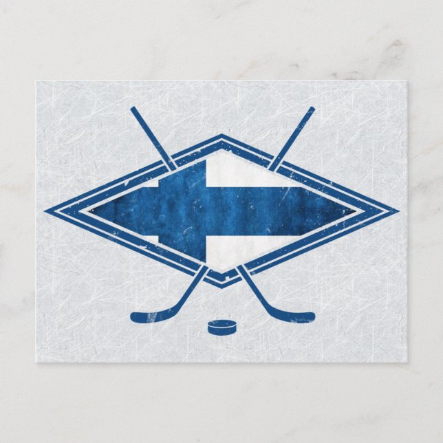 Finnish Hockey Flag Logo Suomi Postcard (Front)