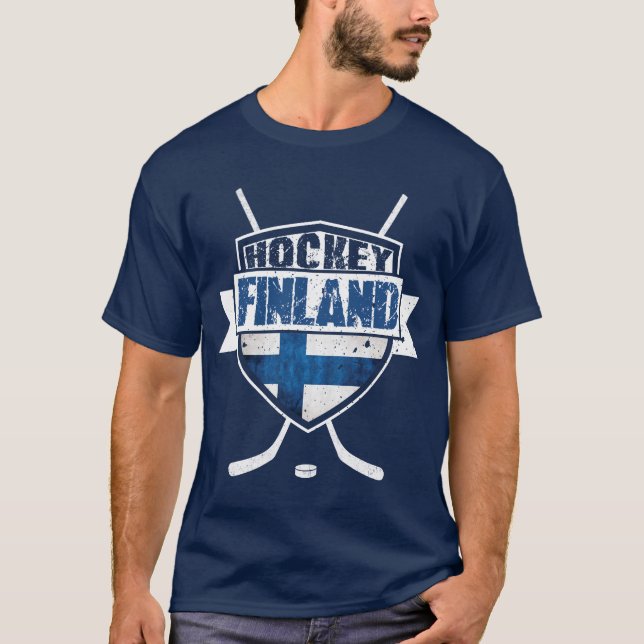 Finnish Hockey Logo Tee, Suomi T-Shirt (Front)