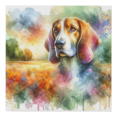 Finnish Hound in Colorful Serenity AREF801 _ Water Faux Canvas Print