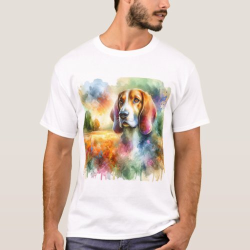 Finnish Hound in Colorful Serenity AREF801 _ Water T_Shirt