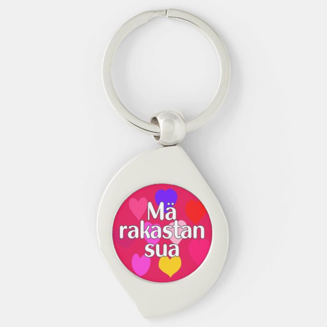 Finnish - I love you Keychain (Front)
