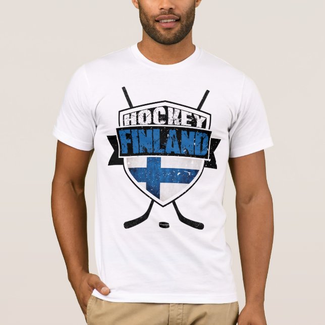 Finnish Ice Hockey Shirsey with Back Print T-Shirt (Front)