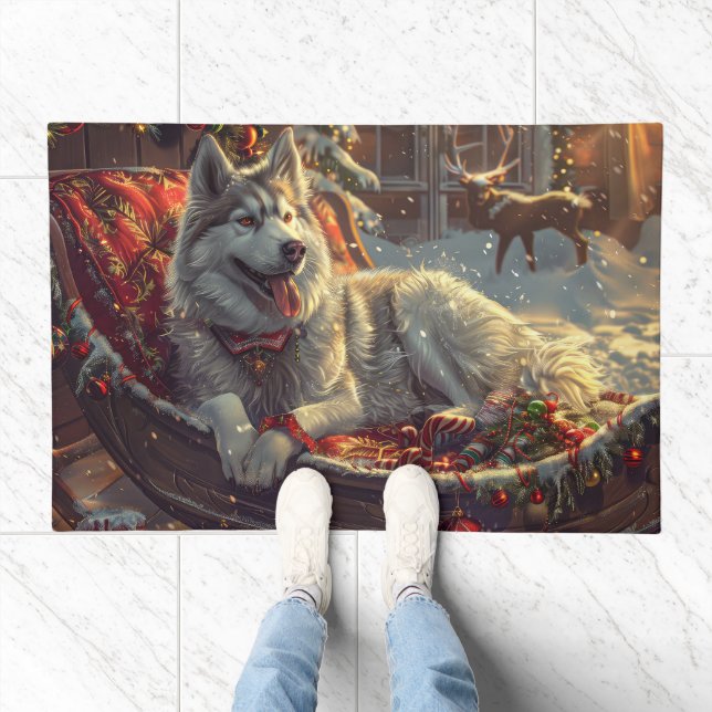 Finnish Laphund Dog Christmas Festive Doormat (Indoor)