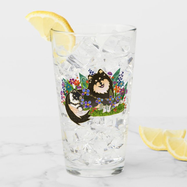 FINNISH LAPPHUND 16 oz glass-design front & back Glass (Front Ice)