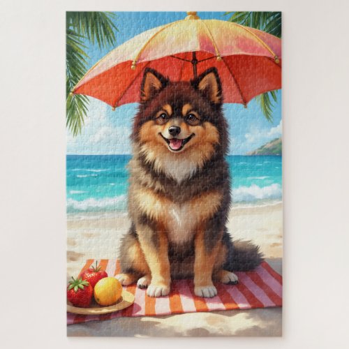 Finnish Lapphund Beach Scene Jigsaw Puzzle