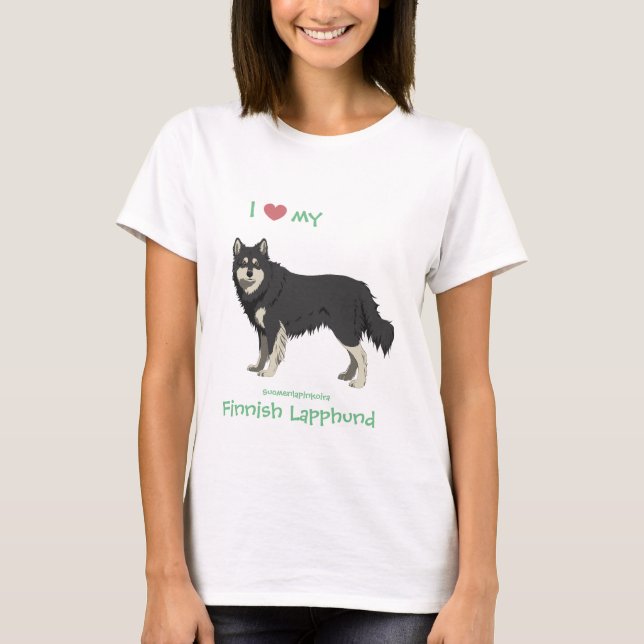 Finnish Lapphund black and white shirt -lapinkoira (Front)