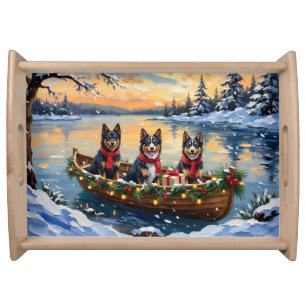 Finnish Lapphund Christmas Boat Holiday Serving Tray