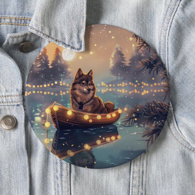 Finnish Lapphund Christmas Festive Voyage Button (In Situ)