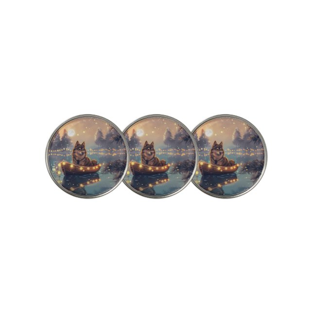 Finnish Lapphund Christmas Festive Voyage Golf Ball Marker (3 Up)