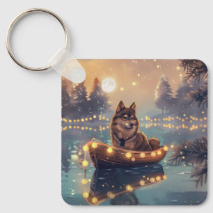 Finnish Lapphund Christmas Festive Voyage Keychain