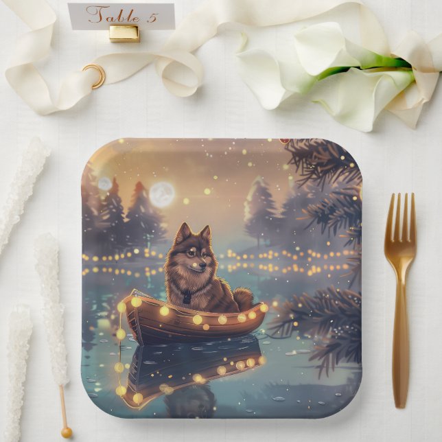 Finnish Lapphund Christmas Festive Voyage Paper Plates (Wedding)