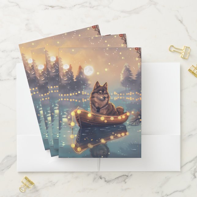 Finnish Lapphund Christmas Festive Voyage Pocket Folder (In Situ)