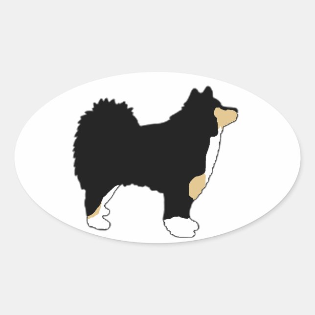 finnish lapphund color silhouette oval sticker (Front)