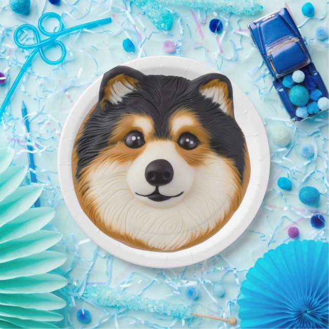 Finnish Lapphund Dog 3D Inspired Paper Plates (Party)