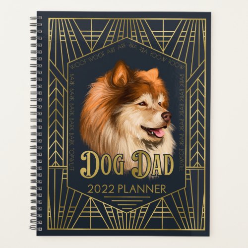Finnish Lapphund Dog Dad Funny 2022 Planner