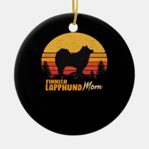 Finnish Lapphund Dog Mom Vintage Retro Classic T-S Ceramic Ornament