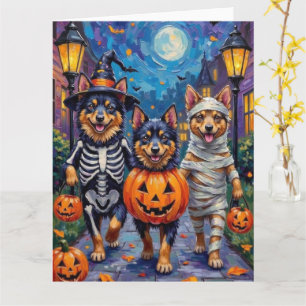 Finnish Lapphund Dogs Trick-or-Treating Halloween Card