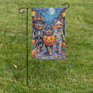 Finnish Lapphund Dogs Trick-or-Treating Halloween Garden Flag
