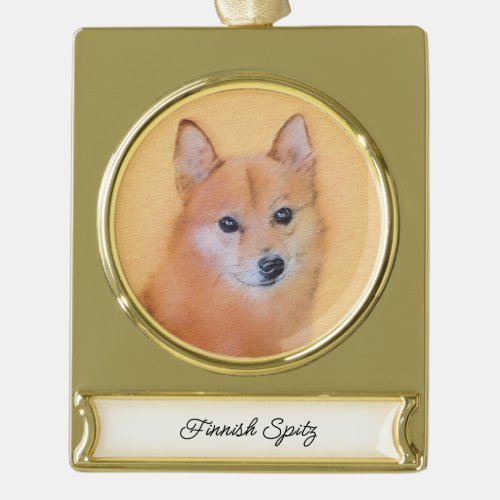 Finnish LapphundFinnishLapphundLapinkoiraSuome Gold Plated Banner Ornament