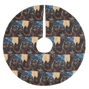 Finnish Lapphund Halloween Spooky Brushed Polyester Tree Skirt
