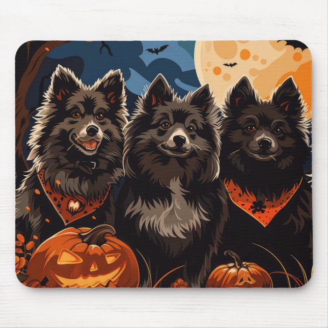 Finnish Lapphund Halloween Spooky Mouse Pad (Front)