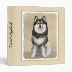 Finnish Lapphund Painting - Cute Original Dog Art 3 Ring Binder
