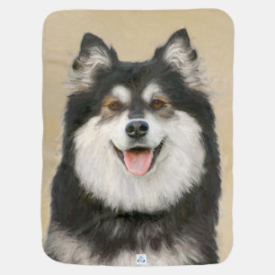 Finnish Lapphund Painting - Cute Original Dog Art Baby Blanket