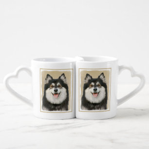 Finnish Lapphund Painting - Cute Original Dog Art Coffee Mug Set